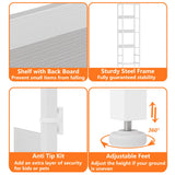 Furnulem 4-Tier Corner Shelf, Bookshelf with 2 Storage Drawers, 57.28”Tall Narrow Bookcase, Standing Shelf Organizer Unit for Living Room, Bedroom, Metal Frame, Wood Display Shelf Furnulem