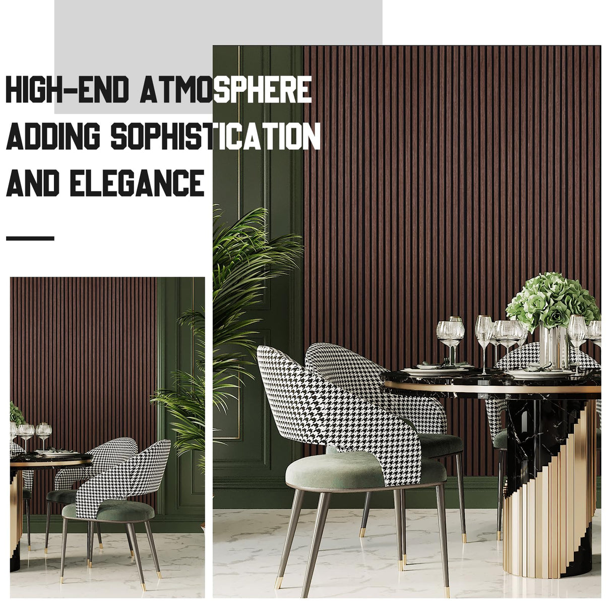 Frienda 6 Pcs 94.5 x 7.9 Inch Acoustic Wood Wall Panels Decorative Soundproof Wall Panels 3D Slat Wood Panels for Home Office Cinema Interior Wall Decoration (Walnut Wood) Frienda