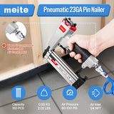 meite P630C Pin Nailer, Pneumatic Micro 23 Gauge Pin Nailer Gun, Accept 3/8-Inch to 1-3/16-Inch 23Ga Pin Nails, Ideal for Cabinets, Paneling, Crafts, Picture Frames meite