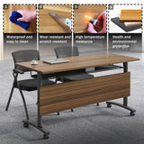 LKATOR Foldable Conference Table,Modern Mobile Meeting Table with Silent Wheels,Mobile Training Table for Training Rooms,Rolling Conference Room Tables for Office,Classroom (6pack 61 * 21.6 * 29.5) LKATOR