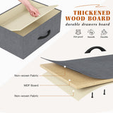 14 Drawer Dresser, Tall Fabric Dressers & Chest of Drawers, Large Bedroom Dresser for Bedroom, Closets, Living Room, Entryway, Wooden Top, Metal Frame, 52.2" H x 37.4" W x 11.8" D, Grey EnHomee