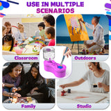 Paint Brush Cleaner, Painting Station for Kids Adult Artist, Paint brushes Cleaner Tool with Drain and Brush Holder-Paint Brush Rinser for Arylic,WaterColor-Water Based Paints,Drawing and Art Supplies ACGASK