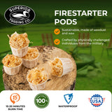 Superior Trading Fire Starter Pods in Plastic Bucket - Fire Starters for Campfires, BBQ, Grill, Pit, Wood Stove & Charcoal Starter, 15-20-Min Burn, 50 Extra Large Pods, USA Made, Brown, 3 Lbs Superior Trading Co.