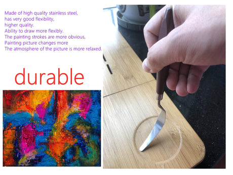 5 PCS Painting Knives Stainless Steel Spatula Palette Knife Oil Painting Accessories Color Mixing Set for Oil, Canvas, Acrylic Painting HAFILO