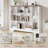 AesthLife 10 Cube Storage Bookcase, Modern 3-Tier Wooden Storage Organizer Open Bookshelf with Base for Living Room, Bedroom, Home Office AesthLife