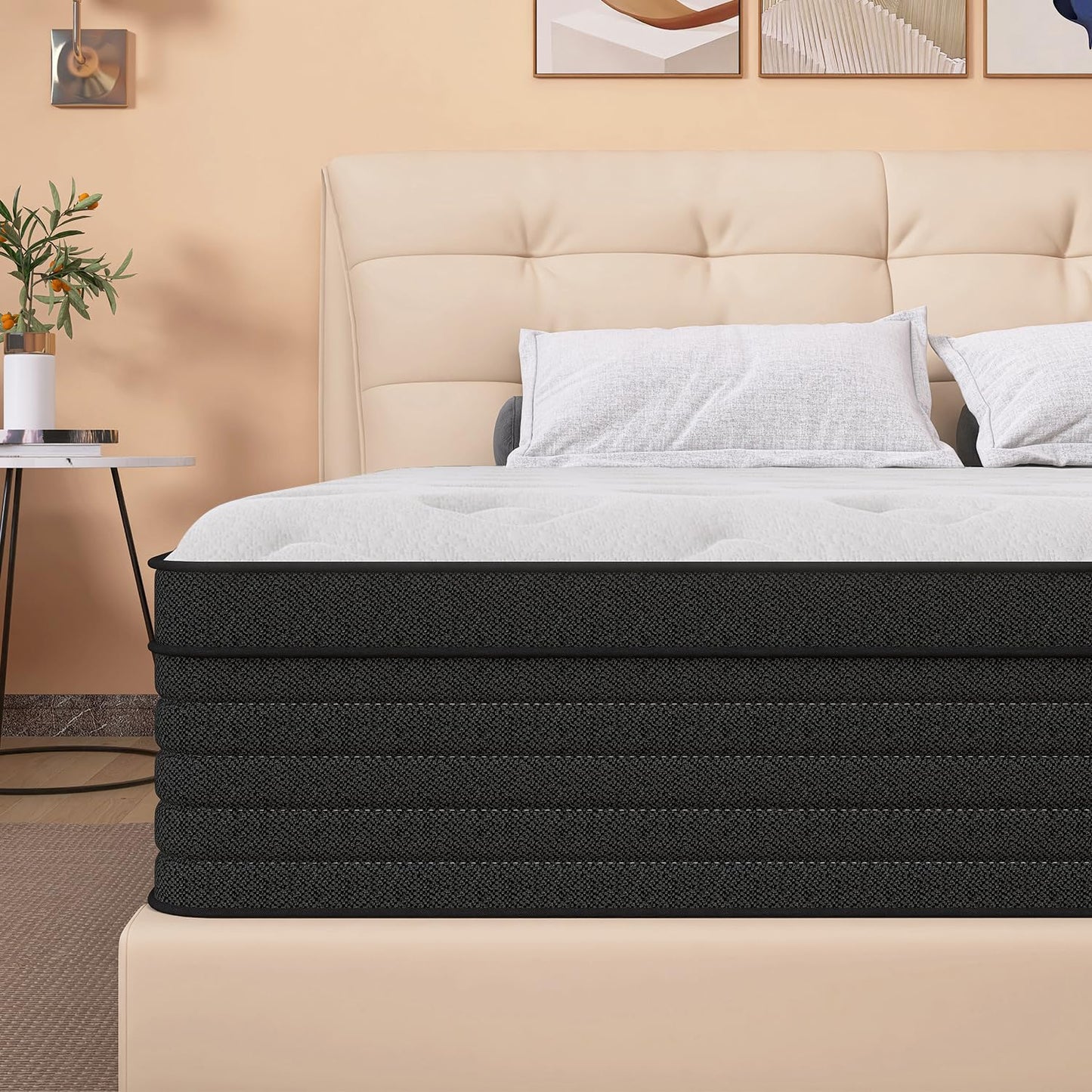 AICEHOME King Mattress, 14 Inch Individual Pocket Springs with Gel Memory Foam, Medium Firm Mattresses in a Box, Hybrid King Size Mattress with Pressure Relief