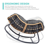 SWITTE Outdoor Rocking Egg Chair, Indoor Papasan, Rattan Wicker Lounge, Modern Royal for Bedroom, Living Room, Porch, Garden, Lawn - Dark Grey SWITTE