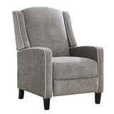 ANJ Push Back Recliner Chair, Soft Fabric Lounge Armchair,Wingback Recliner Single Sofa Chair with Steel-Reinforced Frame，Adjustable Pushback Chair for Living Room, Grey ANJ