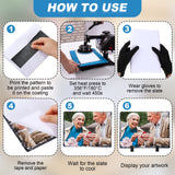 Gersoniel 10 Pcs Sublimation Slate Blanks 7.9 x 5.9 Inch Heat Thermal Transfer Rock Stone Photo Frame with Display Stand, Rectangular Sublimation Heat Press Picture Slate for DIY Desktop Souvenir Gift Gersoniel