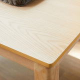 Livinia Cabin 45.3" Wooden Dining Table/Small Rectangular Modern Farmhouse Solid Wood Kitchen Table Desk (Natural) Livinia