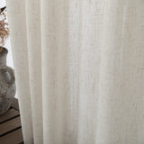 KOUFALL Extra Long 108 Inch Curtains Drapes for Farmhouse Living Room,Linen Sheer Wide Curtain Set for Large Window 2 Panels,52 Inch Width by Size 108 Length,Cream KOUFALL