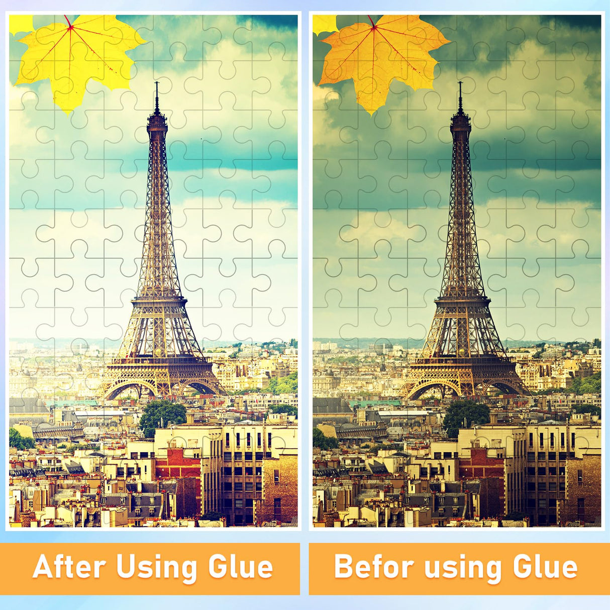 Arrowbash 24 Pcs Preserve 5 X 1000 Piece Puzzle Glue Sheets Clear Adhesive Puzzle Saver Sheets Peel and Stick Tape Extra Large Thick No Mess Grid Tape for Finished Jigsaw Framing Arrowbash