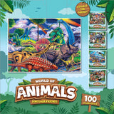 Masterpieces World of Animals 100 Piece Jigsaw Puzzle for Kids - Dinosaur Friends - 11.5"x15" Masterpieces