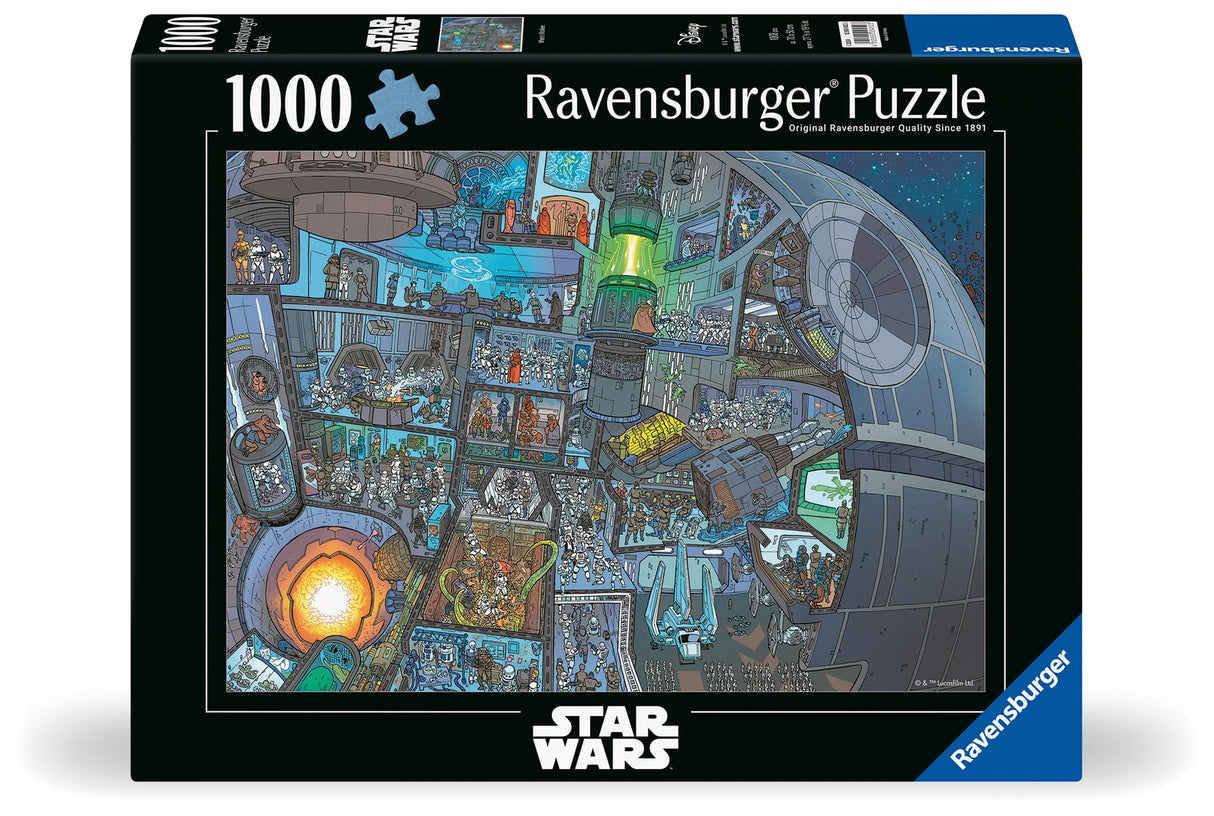 Ravensburger Star Wars: Where's Wookiee 1000 Piece Jigsaw Puzzle | Unique Piece Design | Softclick Technology | Ideal Gift for Puzzle Enthusiasts Ravensburger
