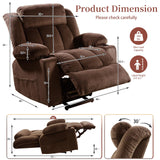 Neioml Four Motor Zero-Gravity Large-Wide Power Lift Chairs Recliners for Elderly, Infinite Position, 180° Lay Flat Lift Chair Big and Tall, Heat & Massage (Plush Flannel, Dark Brown) Neioml