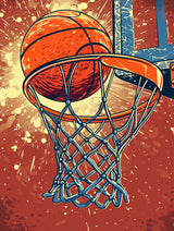 Kaliosy 5D Diamond Art Kits for Adults Basketball by Number Kits, Diamond Painting Art Slam Dunk DIY Full Drill Crystal Craft Cross Stitch Embroidery Decoration (12x16 inch) 30x40 cm Kaliosy