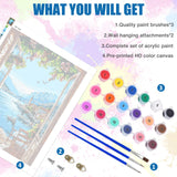 Lxmsja Sea View Paint by Numbers Kit for Adults, Coastal Nature Acrylic Paint by Numbers for Adults Beginner, DIY Craft Supplies Oil Painting Kits for Home Wall Decor 16x20 inch (No Frame) Lxmsja