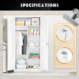 Greenvelly Metal Wardrobe Cabinet with Doors and Hanging Rod,72" Lockable Steel Storage Wardrobe Cabinet Bedroom Storage Cabinet, Clothes Closet for Home, Office and Bedroom, School,Gym Greenvelly