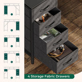 Huuger 47 inch Computer Desk with 4 Drawers, Gaming Desk with LED Lights & Power Outlets, Home Office Desk with Large Storage Space for Bedroom, Work from Home, Black Huuger