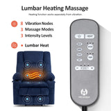 MCombo Dual Motor Power Lift Recliner Chair with Massage and Heat for Elderly People, Infinite Position, USB Ports, Cup Holders, Fabric 7890 (Medium, Yale Blue) MCombo