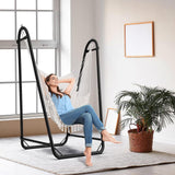 Hammock Chair with Stand,Heavy-Duty Hanging Chair with Stand, for Indoor Outdoor,Sturdy Swing Chair Stand Max Load 350 pounds(Hammock Chair Included) TOREVSIOR