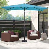 Aok Garden 6.5x10 ft Rectangular Patio Umbrella Outdoor Market Table Aluminum Pole Umbrella with Tilt and Crank 6 Sturdy Ribs for Deck Lawn Pool, Lake Blue Aok Garden