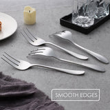 Stainless Steel Serving Forks, E-far 4-Piece Metal Hostess Serving Utensils Set for Meat Catering Buffet Party Kitchen Restaurant, Non-toxic & Dishwasher Safe E-far