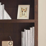 JAHRSTIM Halston Standard Bookcase, Adjustable Storage Open Display Shelving Unit for Home and Office Space, 31.49”L x 13.77”W x 72.8”H, Dark Cherry JAHRSTIM