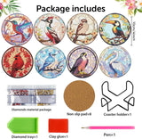 croshom 8 PCS Birds Diamond Art Coasters Diamond Painting Coasters Kits with Holder, Birds DIY Coasters for Adult Beginners, Diamond Art Crafts Supplies croshom