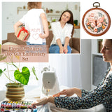 Burbell 15 Pcs Spring Round Embroidery Hoops Frame Circle Rubber Hoops Ring Display Cross Stitch Ornament Imitated Wood Frame Kits for Christmas in July Craft Sewing DIY Hanging Gifts(3 Inch) Burbell