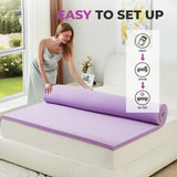 BDEUS 2 Inch Gel Memory Foam Mattress Topper Ventilated Soft Pressure Relieve Mattress Pad, Breathable Bed Topper, CertiPUR-US Certified, Twin Size BDEUS