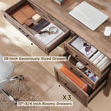 JXQTLINGMU 53INCH Home Office Desk, Modern Farmhouse Computer Desk with File Cabinet Letter T4 F4 Legal, Study Writing Desk, Warm Brown JXQTLINGMU