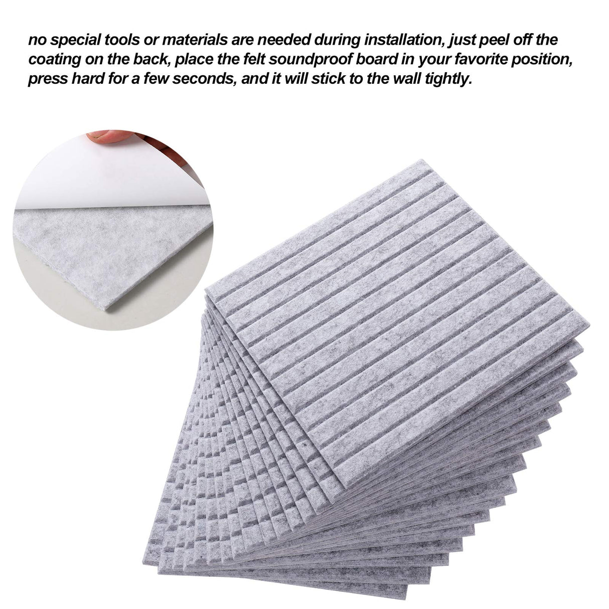 16 Pcs Pro Grade Soundproof Wall Panels,Acoustic Panels,Premium Sound Panels,Better Than Foam,Wedge Design,with Adhesive on Back,for Acoustical Treatments/Professional Studio,12×12×0.4 in(Light Grey) HIJIRH