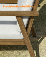 SEEHILL 9 Pieces Patio Dining Set for 8, Outdoor Aluminum Dining Furniture Set with Umbrella Hole, All-Weather Outdoor Patio Table Sets with 8 Swivel Chairs and Table for Deck Backyard Poolside, Teak SEEHILL