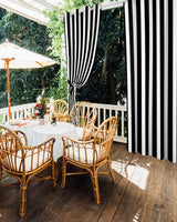 Outdoor Curtains for Patio Waterproof Black and White Stripe Indoor/Outdoor Curtain Tiebacks Simple Style Privacy Curtain Sun Blocking Grommet Drapes for Pergolas Gazebo Porch Balcony 2 Panel 54x108 Home L6
