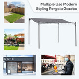 Outsunny 10' x 13' Steel Outdoor Pergola Gazebo, Patio Canopy with Weather-Resistant Fabric and Drainage Holes for Backyard, Deck, Garden, Gray Outsunny