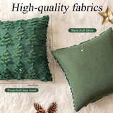 4 Pcs Christmas Throw Pillow Covers 18x18, Soft Faux Fur Pillow Cases Holiday Decorations, Fluffy Plush Accent Couch Cushion Case for Festivals Winter Sofa Living Room Home Decor(Green Tree) janbrm