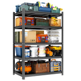 Garage Shelving 5-Tier Metal Storage Shelves 3500LBS Garage Storage Shelves Heavy Duty Adjustable Shelving Units for Basement, Commercial, Warehouse, Industrial, Black PRESTELION