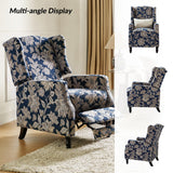 Upholstered Wingback Recliner Chair, Traditional Push Back Recliner Sofa, Mid Century Modern Lounge Armchair for Living Room, Home Theater Accent Chairs Recliners Couches (Garden) TINA'S HOME