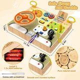 JGOBUB Montessori Toddler Toys - Baby Wooden Busy Board - Sensory Toys with Light Switch - Travel Toys for Educational Toddler Activities for Toddlers 1 2 3 4+ Year Old JGOBUB