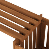 FURINNO FG19455 Tioman Hardwood Outdoor Lifestyle Flowerbox with Bench, Natural Furinno