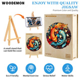 Woodemon Wooden Puzzles for Adults, Yin Yang Fish (M-185pcs) Wooden Jigsaw Puzzles Kids, 11.4*11.2in Unique Shaped Animal Wood Puzzles Adults, Christmas Puzzles Xmas Birthday Gifts Family Puzzle Games Woodemon