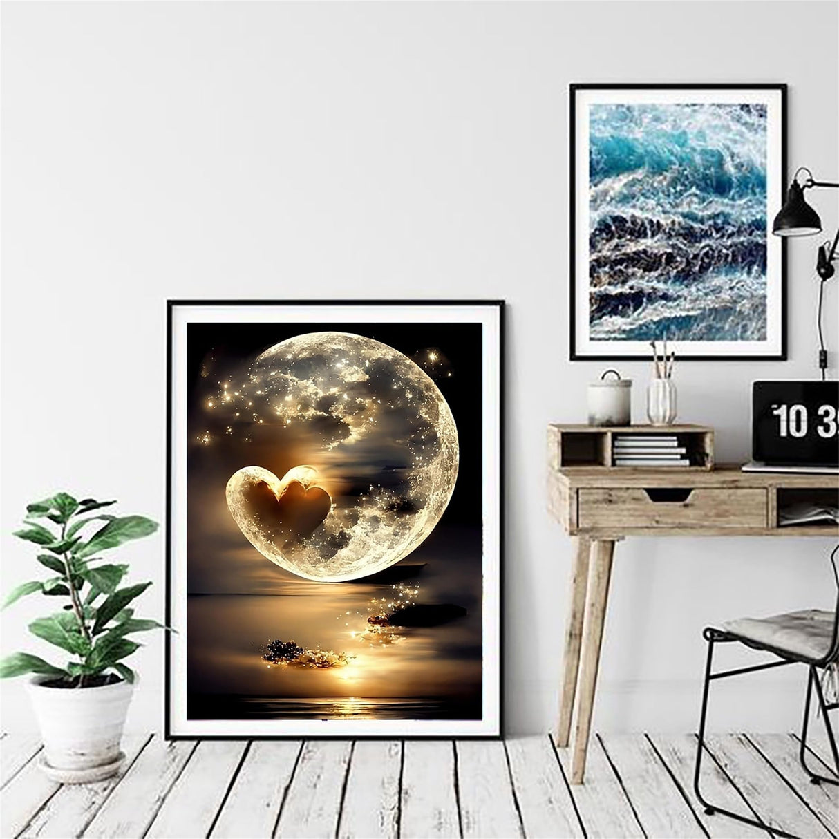 NDNXYXGS DIY Moonlight Diamond Art Kits for Adults,5D Moon Diamond Painting Kit for Beginner,Full Round Gem Art Paint by Diamond for Home Wall Decor,Gift for Woman.(Moonlight) NDNXYXGS