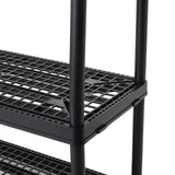 Gracious Living 4 Shelf Fixed Height Ventilated Heavy Duty Storage Unit 18 x 36 x 54.5" Organizer System for Home, Garage, Basement, & Laundry, Black Gracious Living