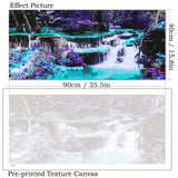 YALKIN Paint by Number for Adults Beginners,DIY Large Size (35.5 x 15.7 inch) Waterfall Paint by Numbers Arts and Crafts Paintwork with Paintbrushes Canvas Oil Painting for Home Decor,Gift YALKIN