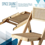 ISL Furnishings Ibiza Rattan Chair, Natural, Set of 2 – Modern Folding Rattan Chairs for Outdoor Dining, Patio, Accent Chair for Living Room and Office, Foldable Space-Saver Design ISL Furnishings