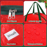 DeckTheHalls Christmas Wreath Storage Container, 2-PACK Waterproof Christmas Storage with Secure Zipper, Reinforced Carry Handles, Year-Round Protection for Christmas Garland & Holiday Decor (36 Inch) DeckTheHalls