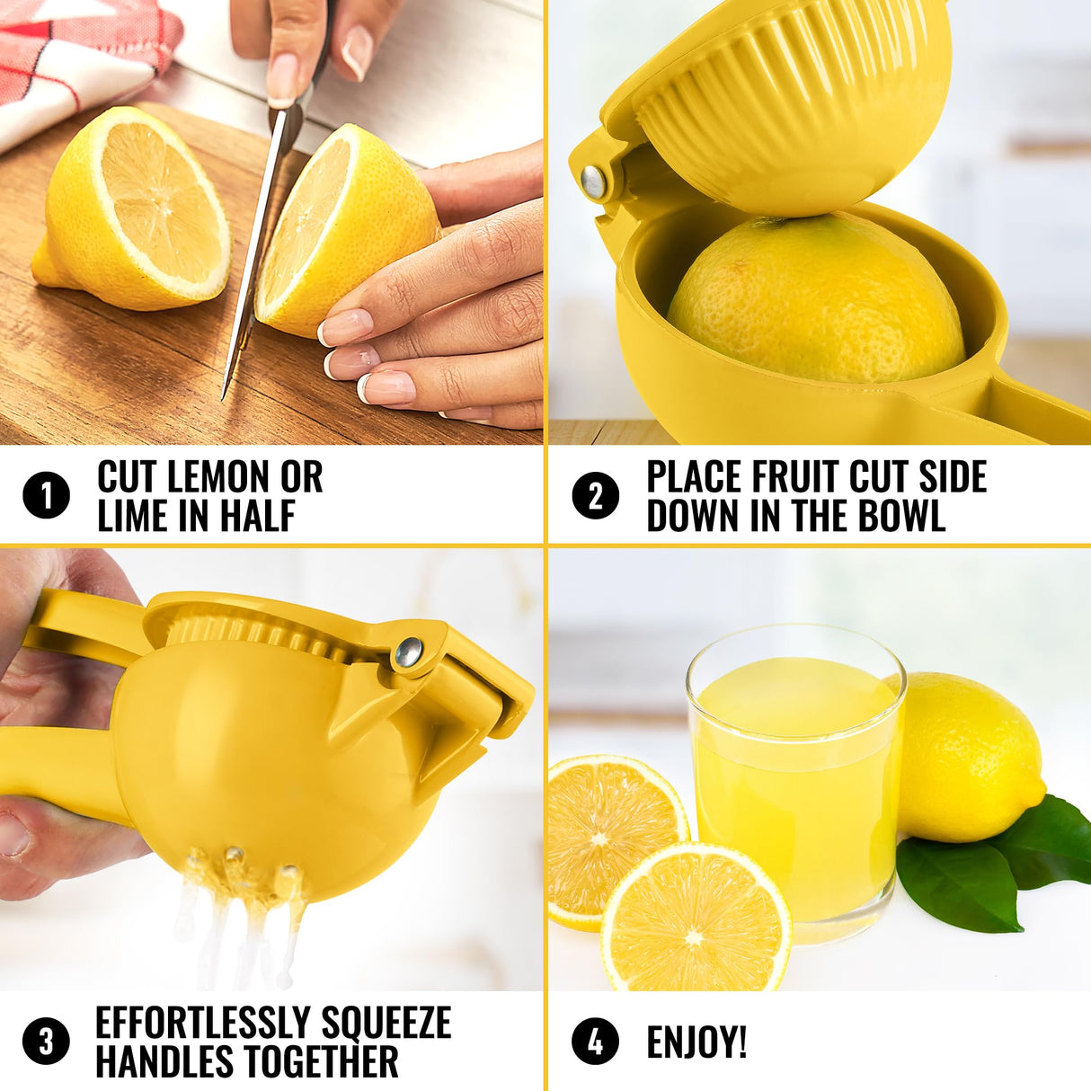 Zulay Kitchen Metal Lemon Squeezer - Handheld Lemon Juicer Squeezer - Easy to Use Citrus Juicer - Manual Press for Extracting the Most Juice Possible - Extracts Every Last Drop Zulay Kitchen