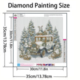 Christmas Diamond Art Kits for Adults, Winter Christmas Truck Diamond Painting Kits for Beginners,5D DIY Full Drill Snowman Paint by Diamonds Gem Art Painting Kit for Home Wall Decor 13.8x13.8inch GXGLLPZBY