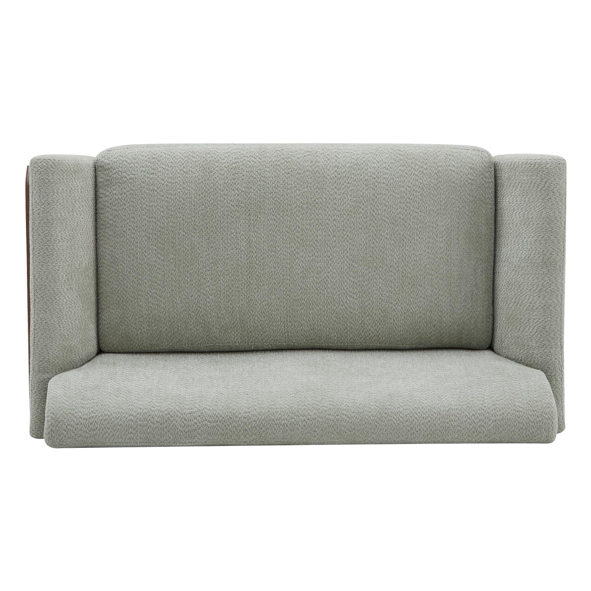 Christopher Knight Home Canna Boucle Flared Arms Loveseat, Comfy Upholstery 2 Seater Sofa, Wooden Frame Living Room Chair, Soft Seating Lounge Sofa for Bedroom/Office, Light Green + Walnut Christopher Knight Home